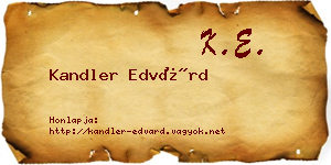 Kandler Edvárd névjegykártya